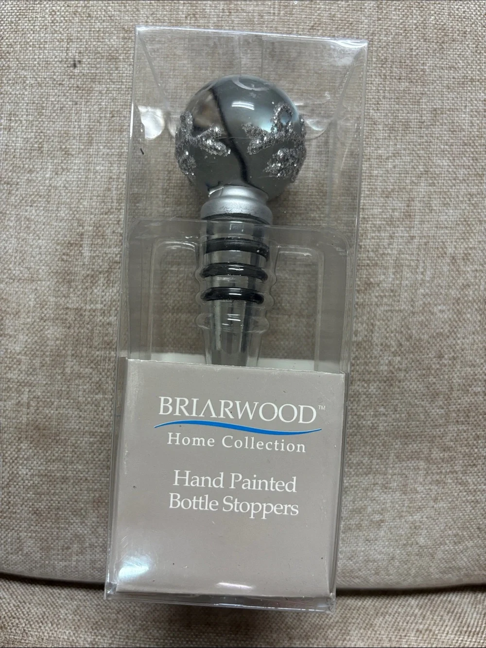Hand-Painted Silver Bottle Stopper